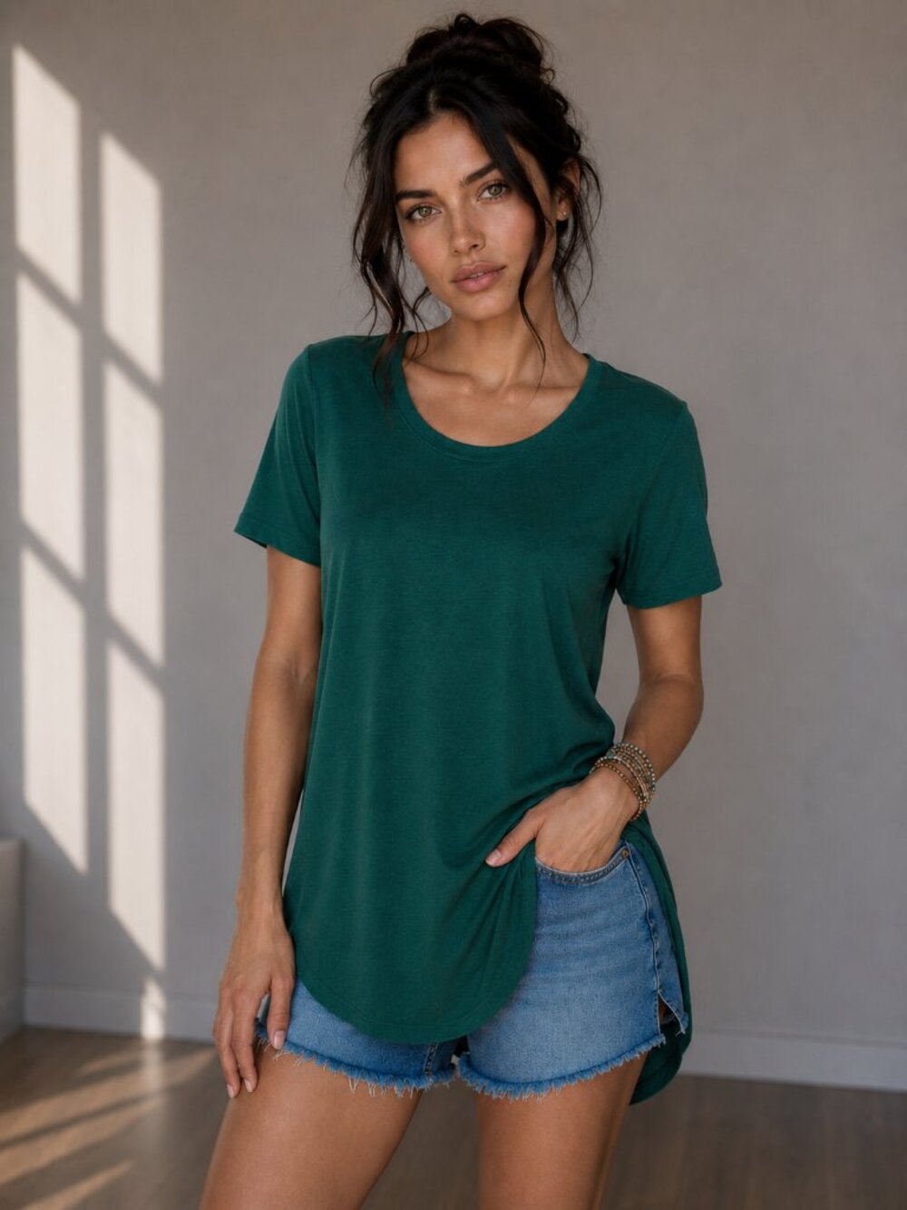 @danniejbdb 4 Daily Ritual Jersey Short Sleeve Shirts W/ S High-Low Tunic NWT - Picture 4 of 15